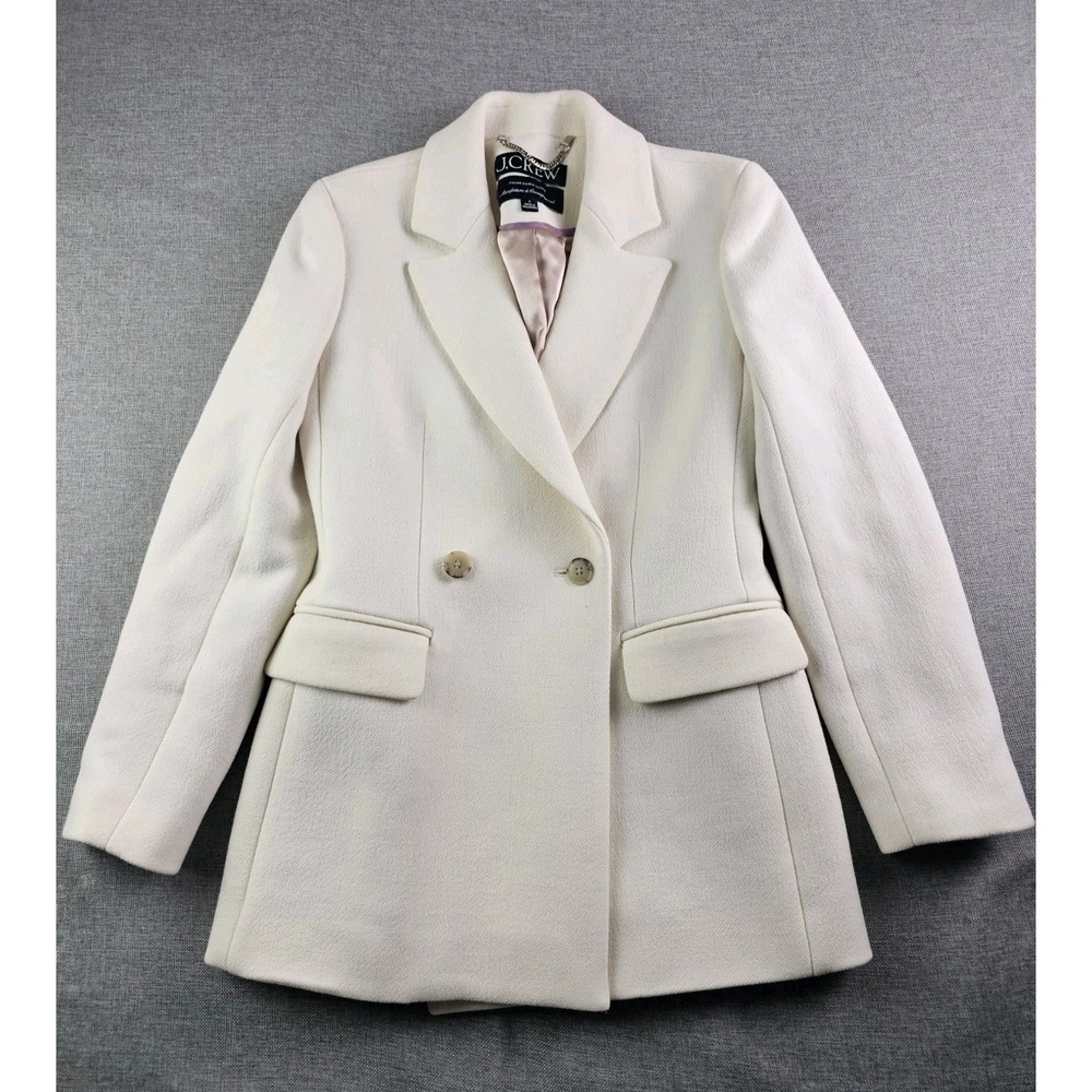 J.Crew Manifattura Di Carmignano Blazer Womens Size 0 Off White Wool Jacket